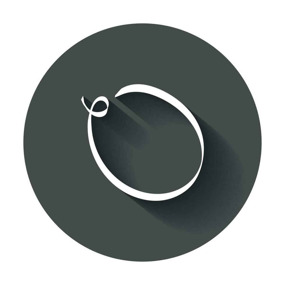 Hand drawn scribble circle. Vector element. Illustration with long shadow.