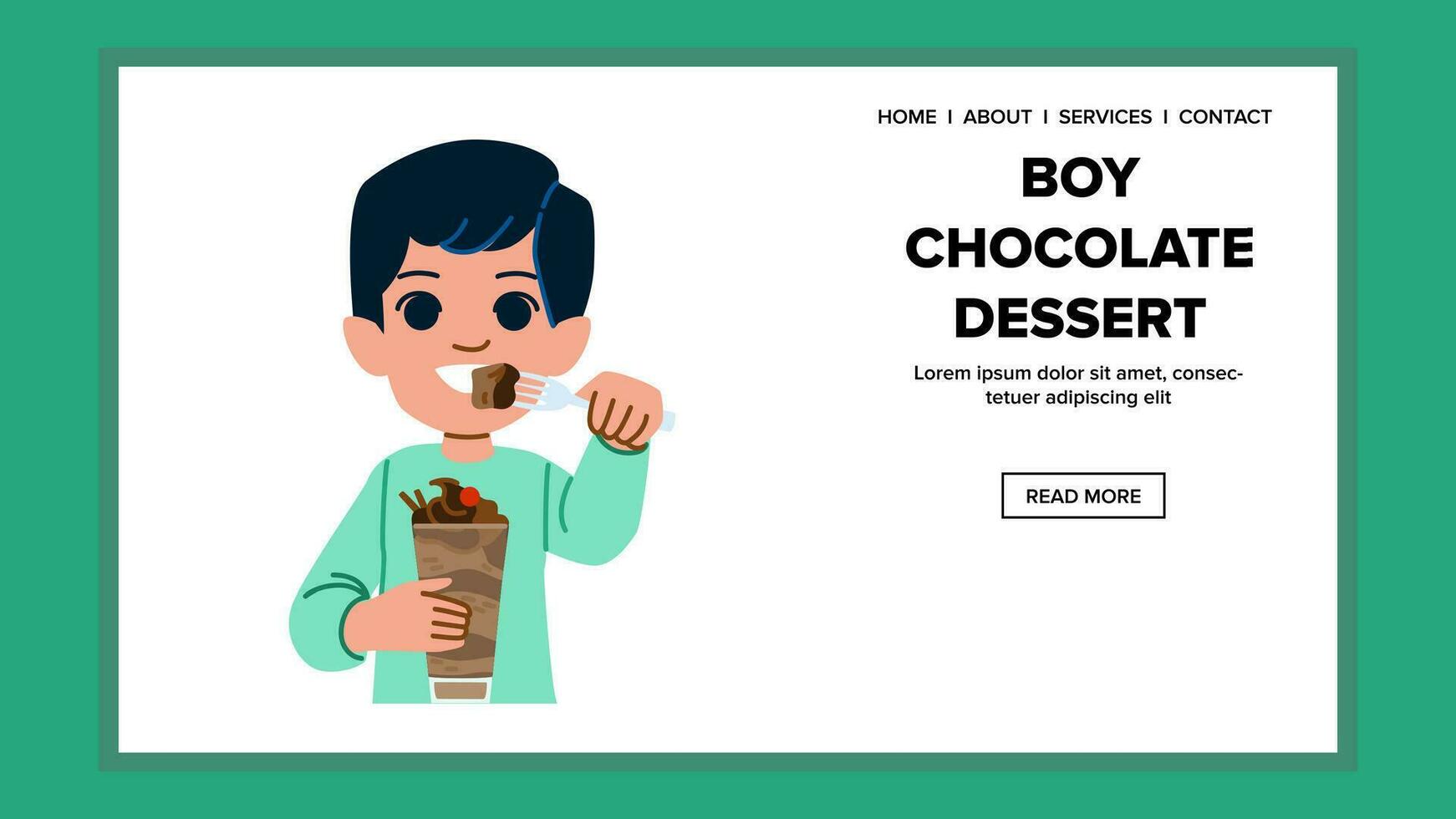 food boy chocolate dessert vector
