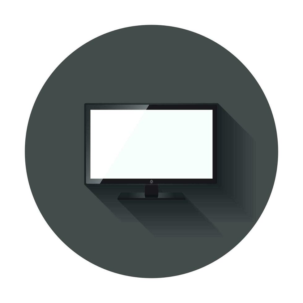 Realistic Tv Icon vector illustration. Television symbol for website design, logo, app, ui with long shadow.