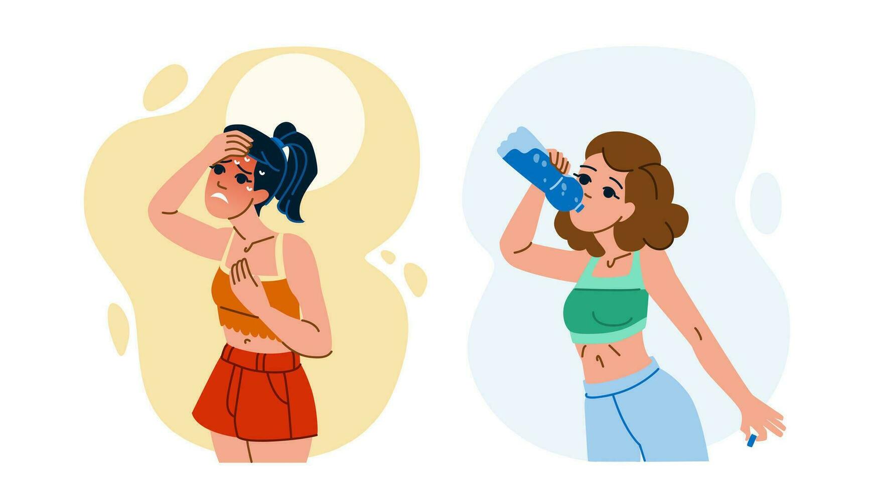 young dehydration people vector