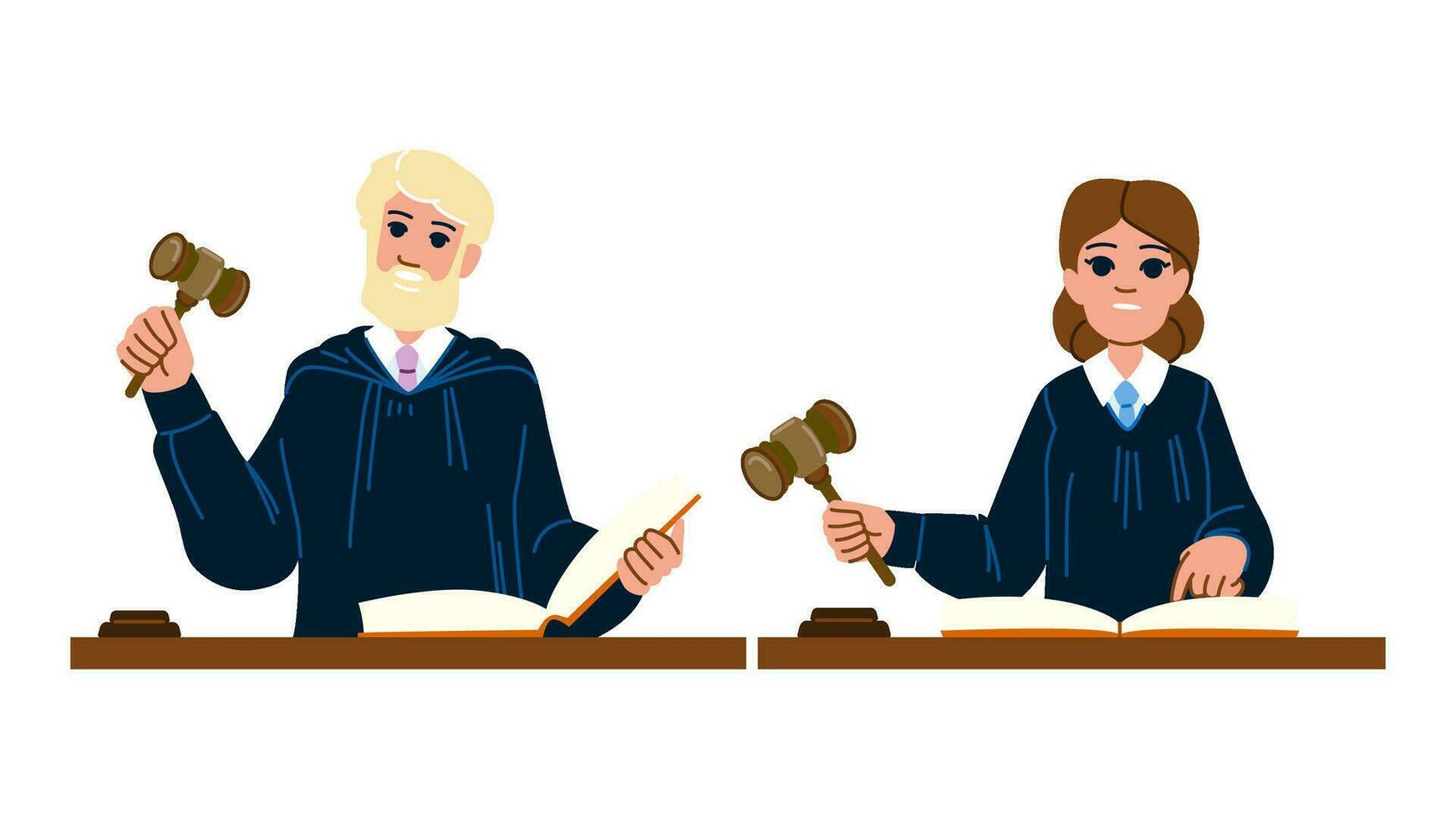 justice judge man woman vector