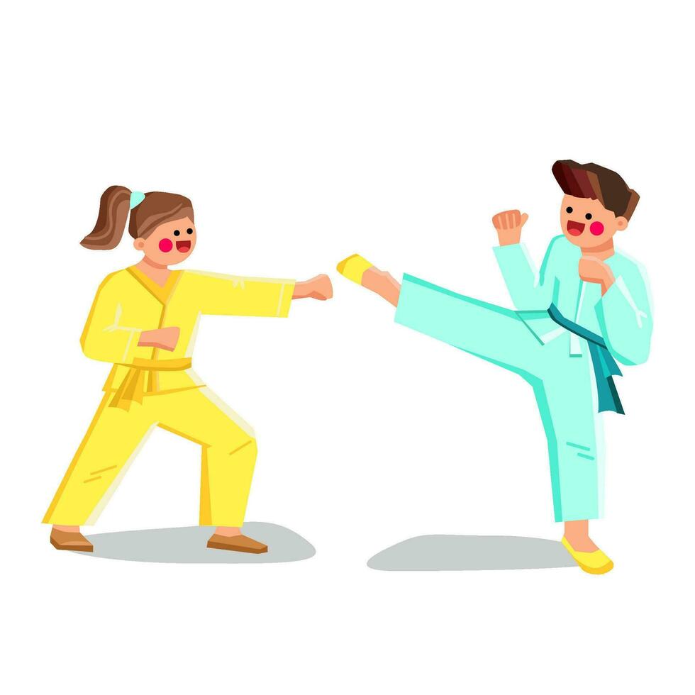 boy karate kid vector