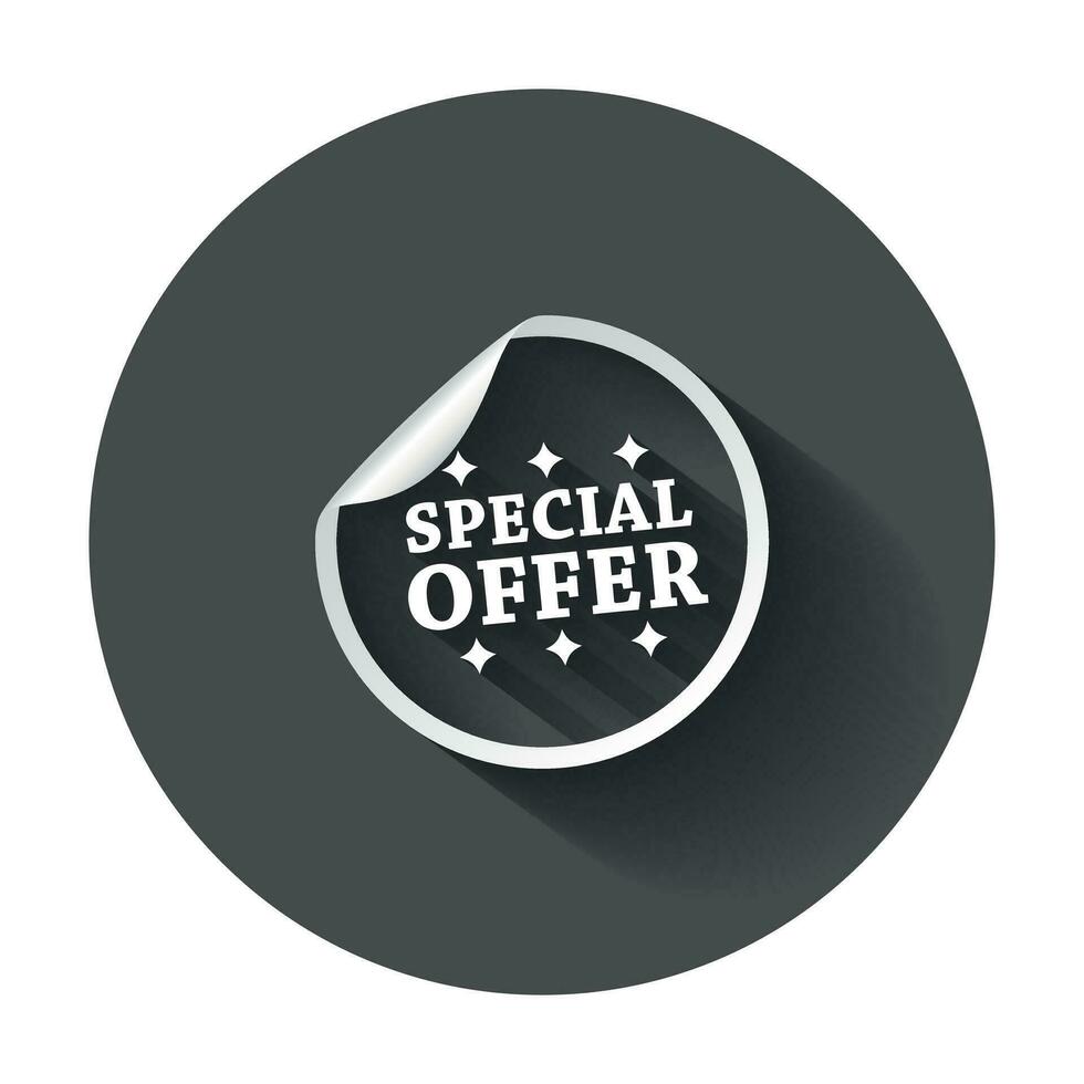 Special offer stickers. Vector illustration with long shadow.