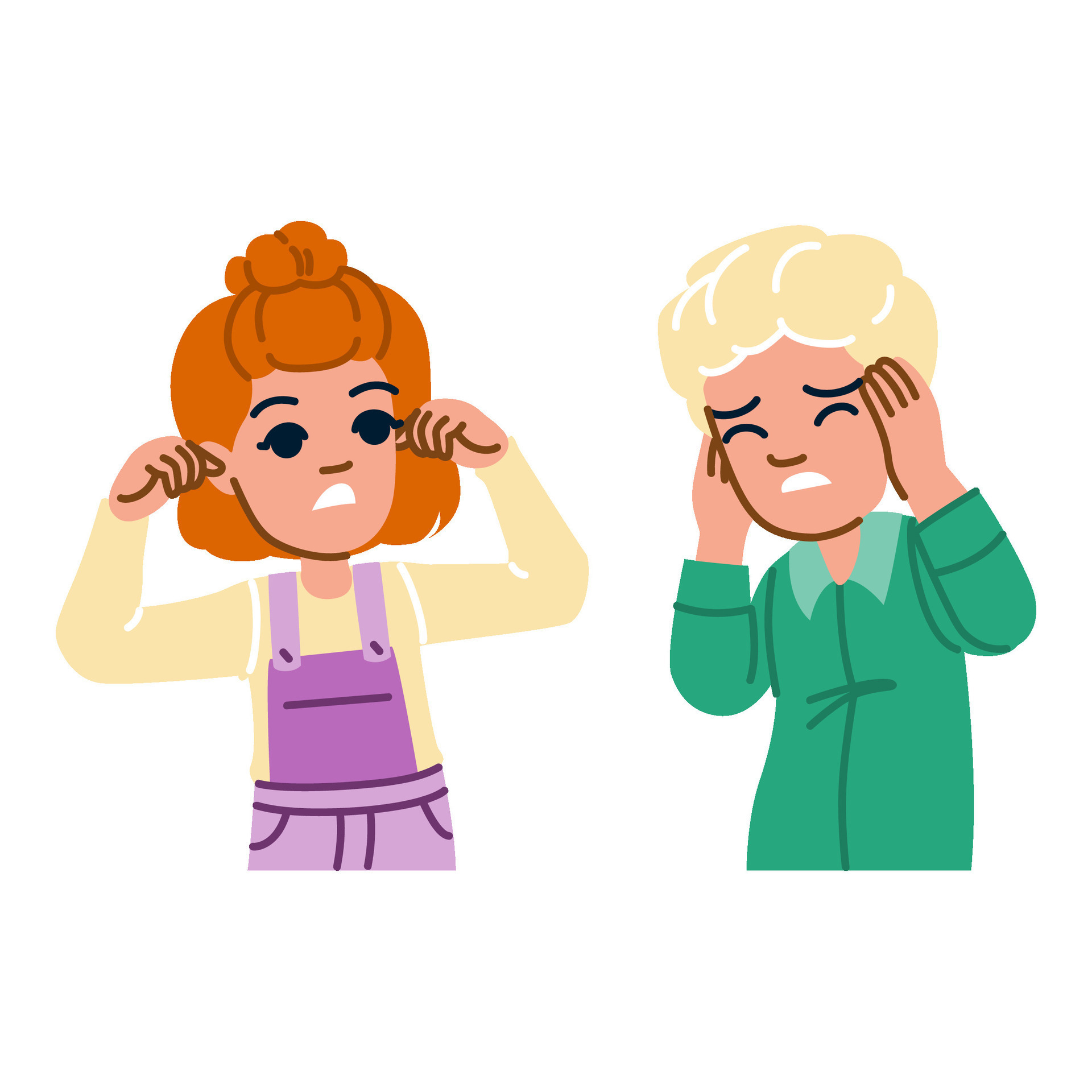 person plugging ears kid vector 26115326 Vector Art at Vecteezy