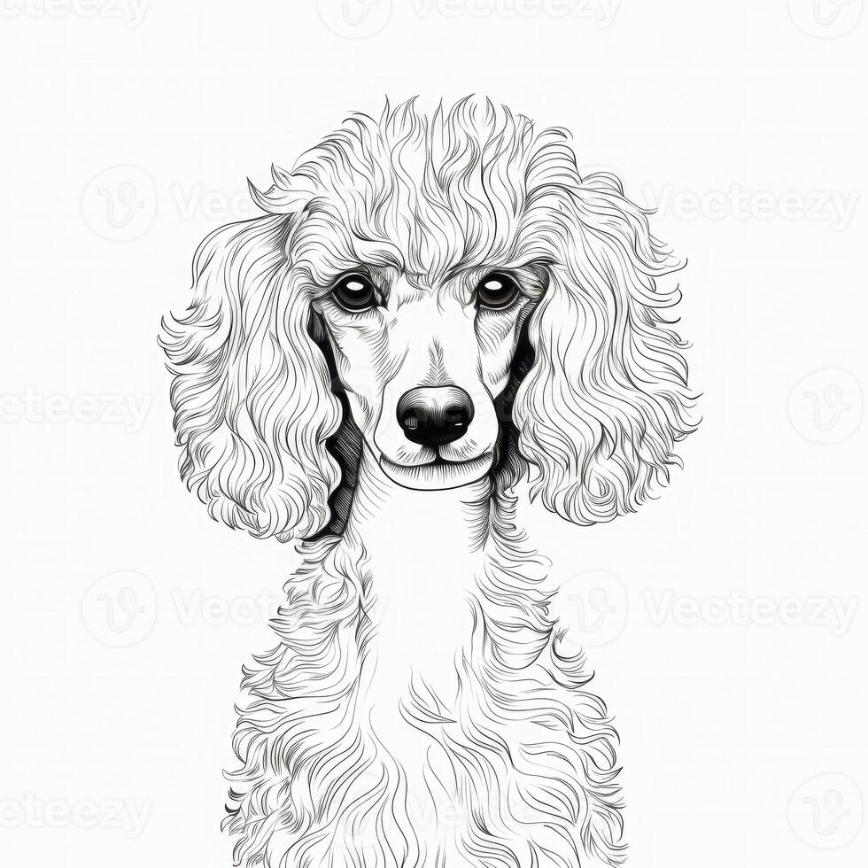 face Poodle Dog ai generated photo