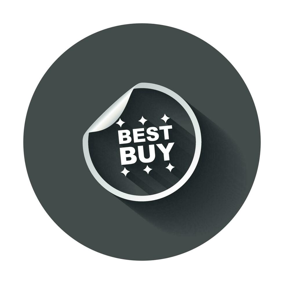 Best buy stickers. Vector illustration with long shadow.