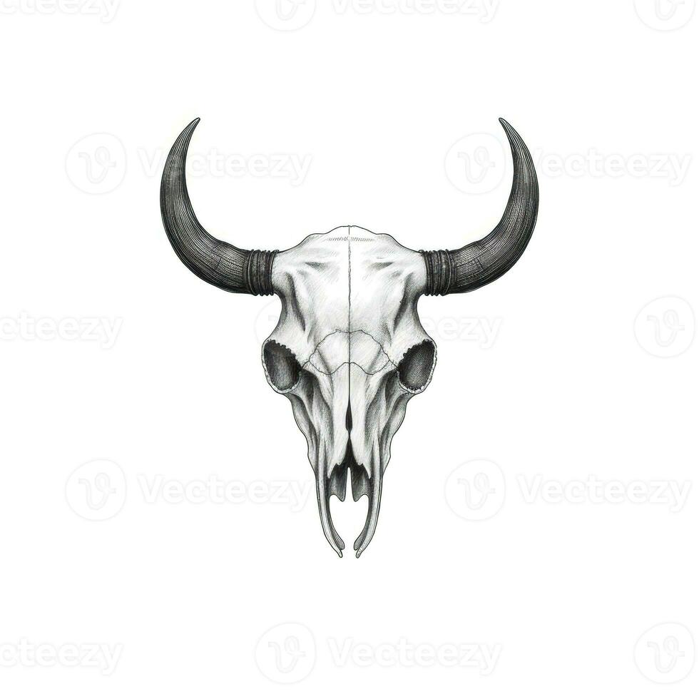 western skull cow horn ai generated photo