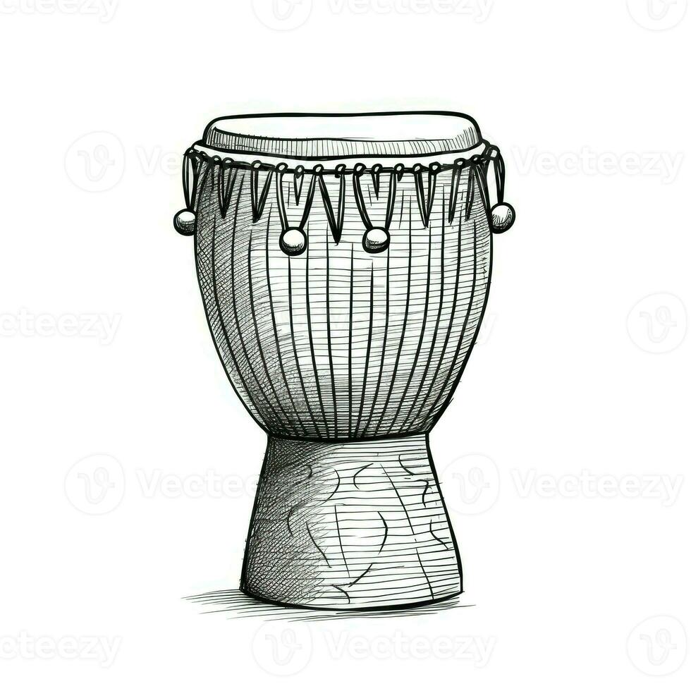 silhouette djembe ai generated photo