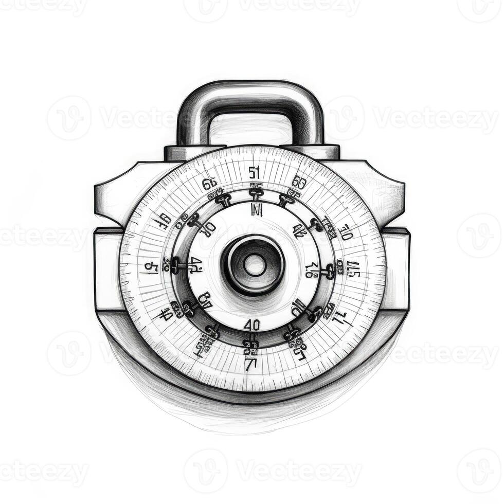 number combination lock ai generated photo