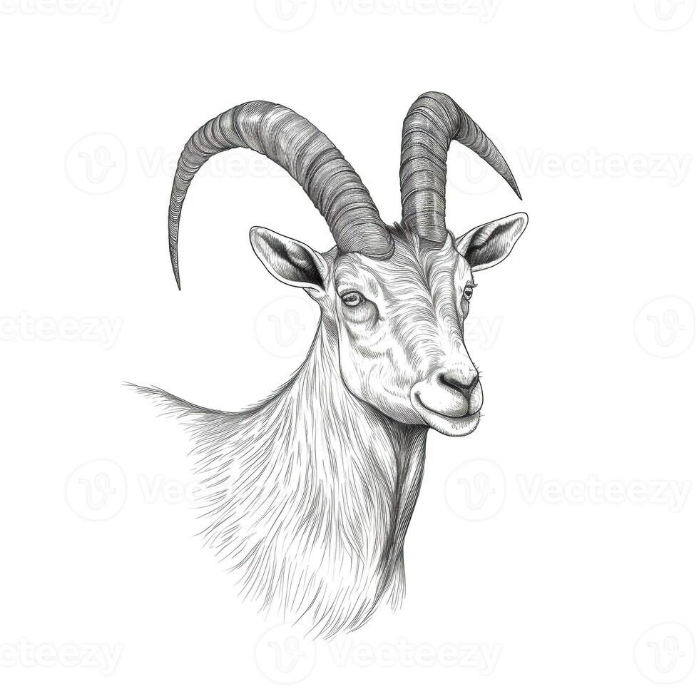 ram goat horn ai generated photo