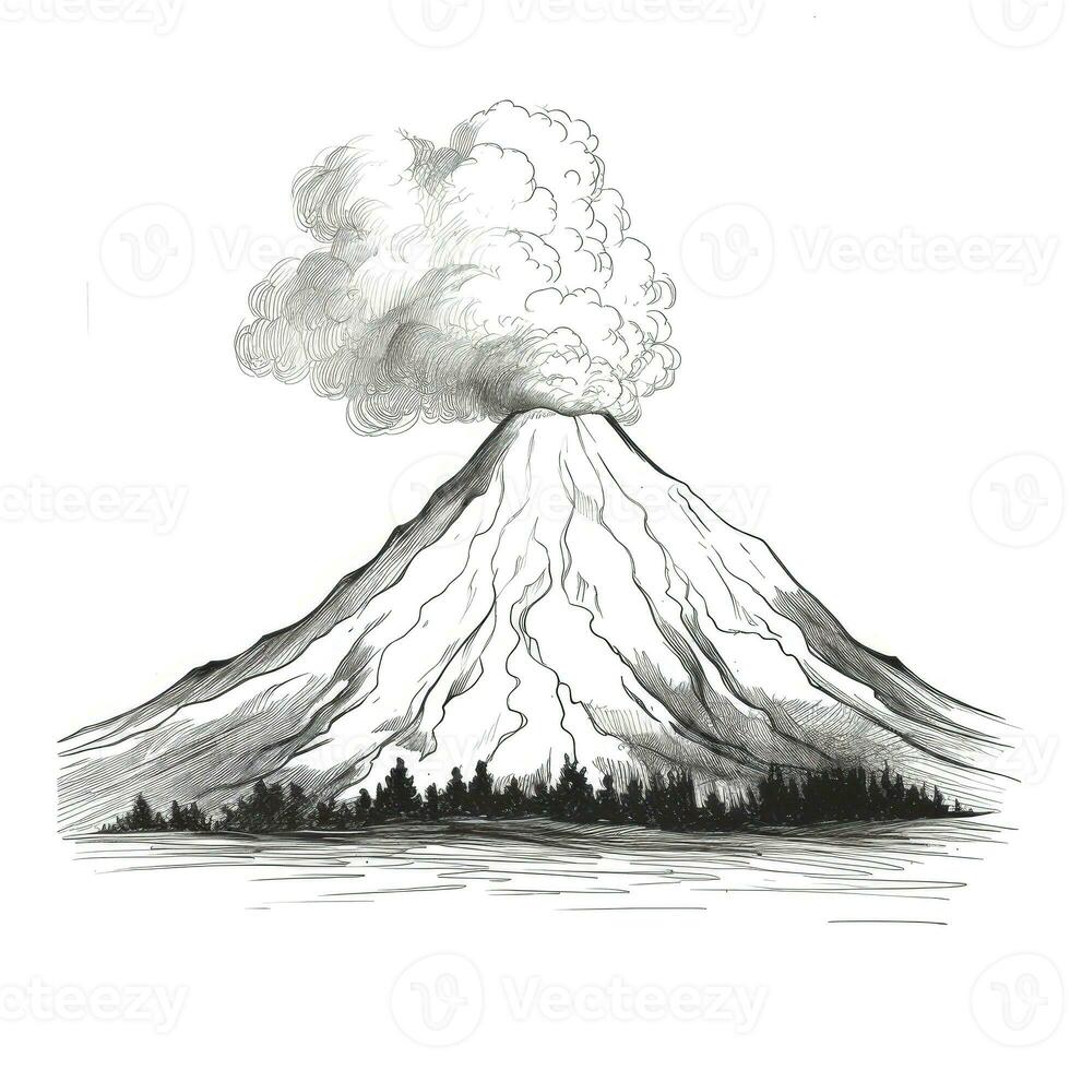mountain volcano ai generated photo