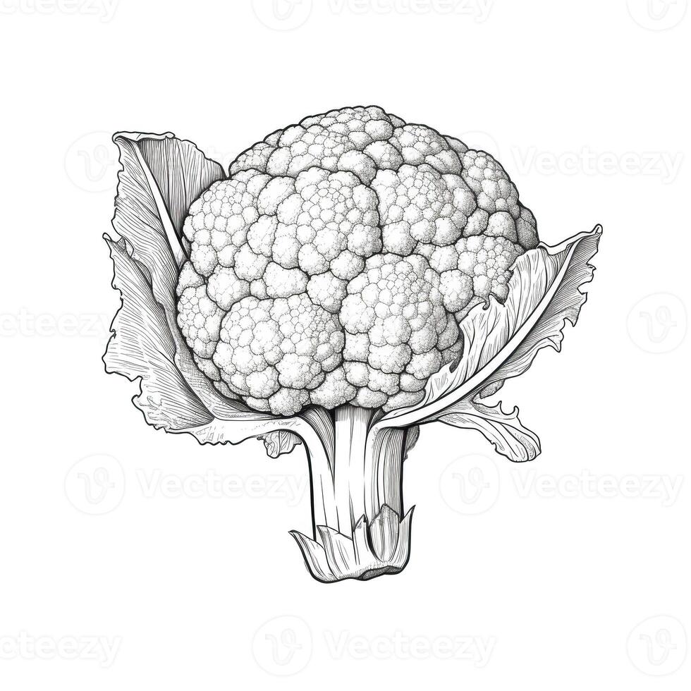 raw cauliflower ai generated photo