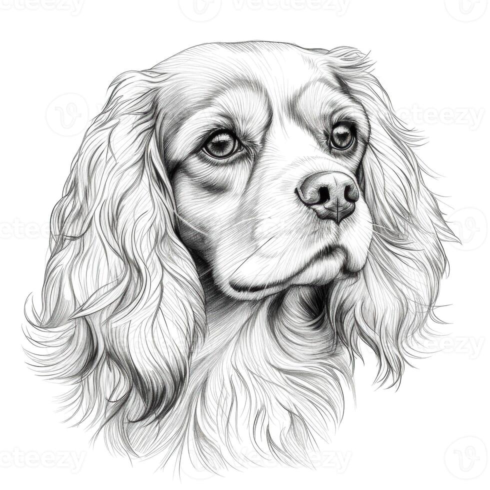 silhouette Cavalier King Charles Spaniel Dog photo