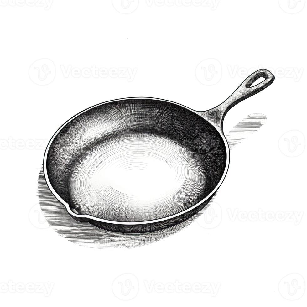 black Cast Iron Skillet ai generated photo