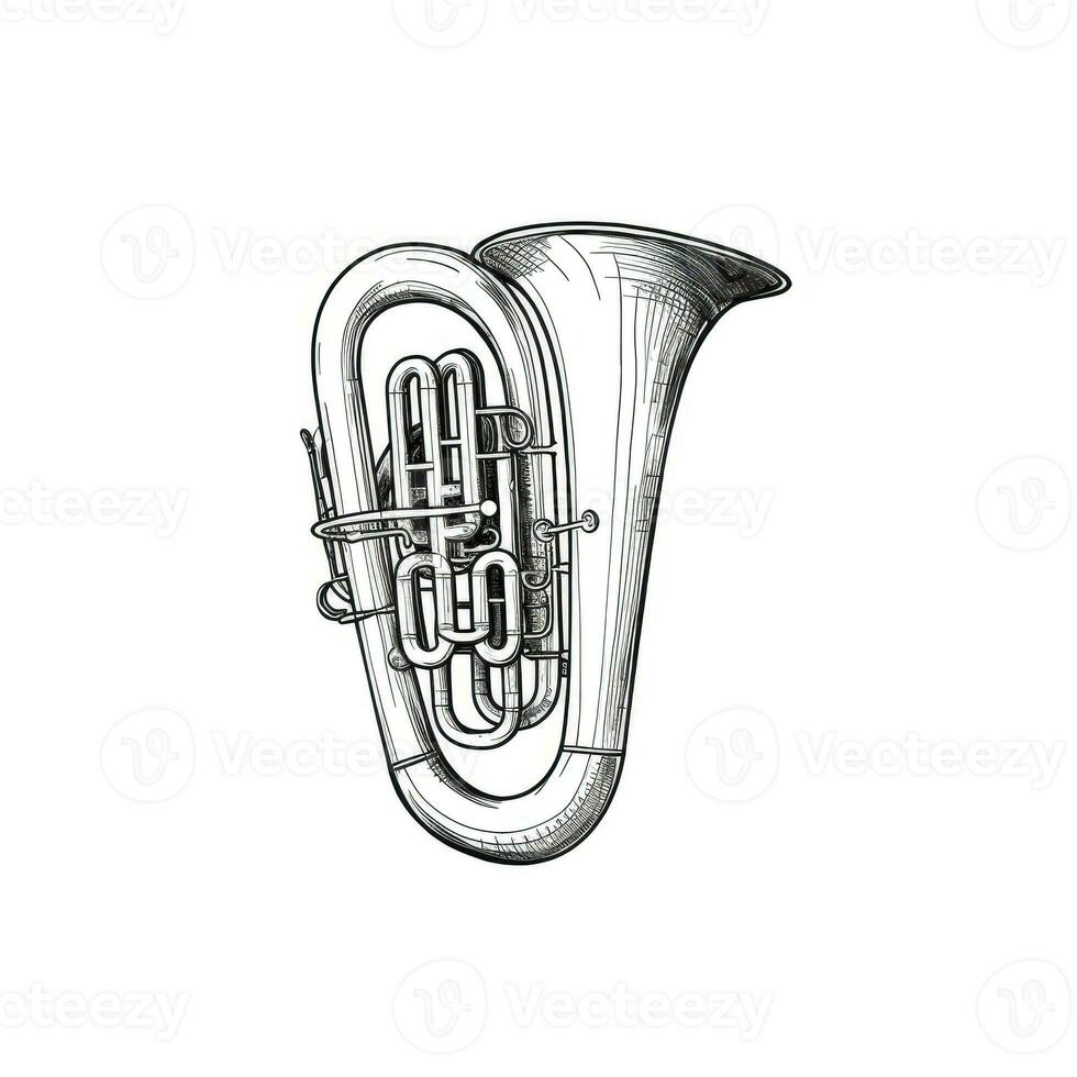 instrumento tuba ai generado foto