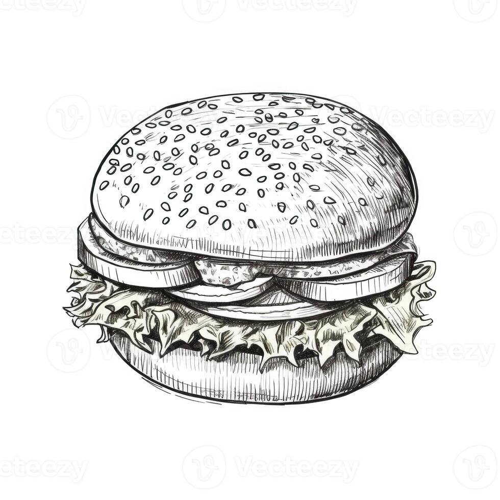 american burger ai generated photo