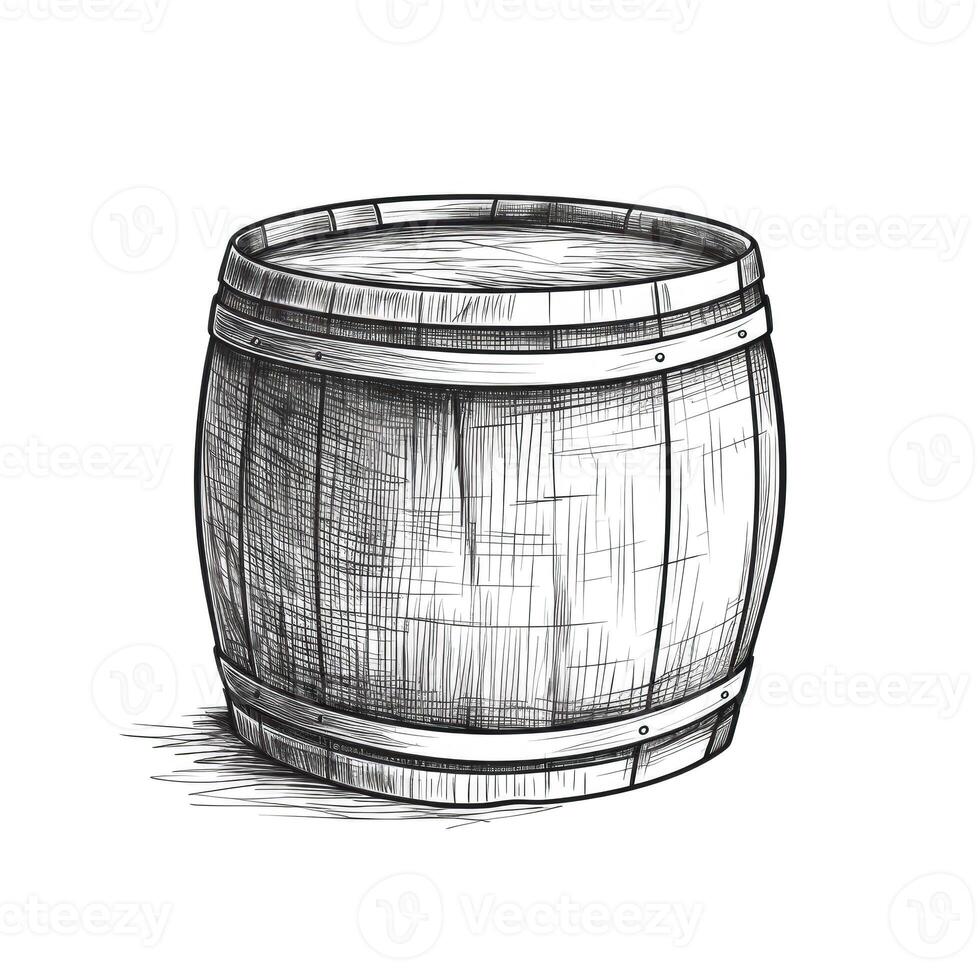 wood wooden barrel ai generated photo