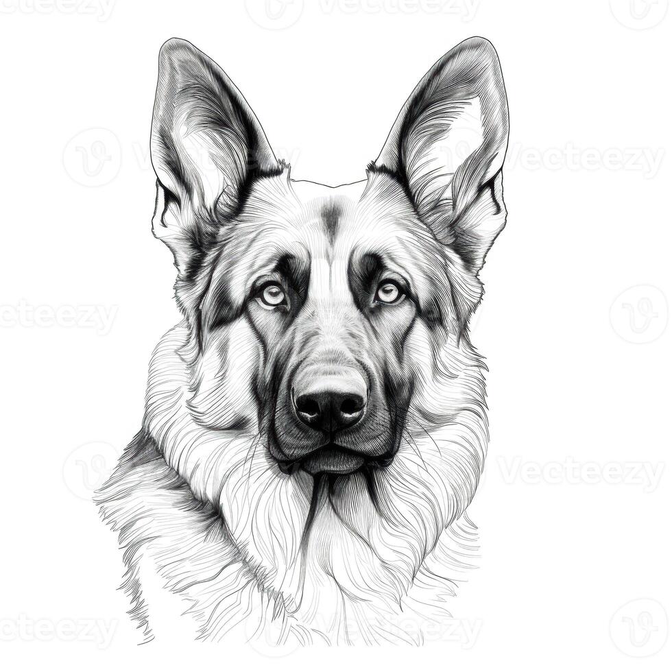 silhouette German Shepherd Dog photo