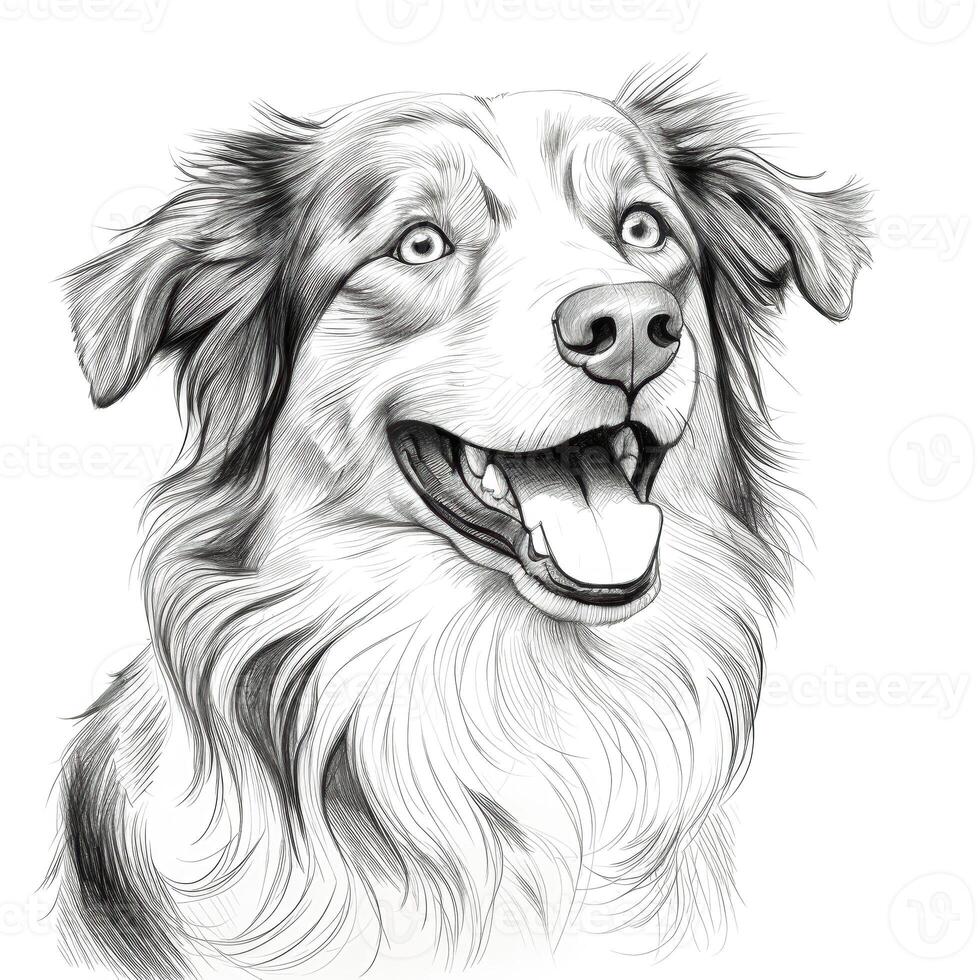 happy Australian Shepherd Dog ai generated photo