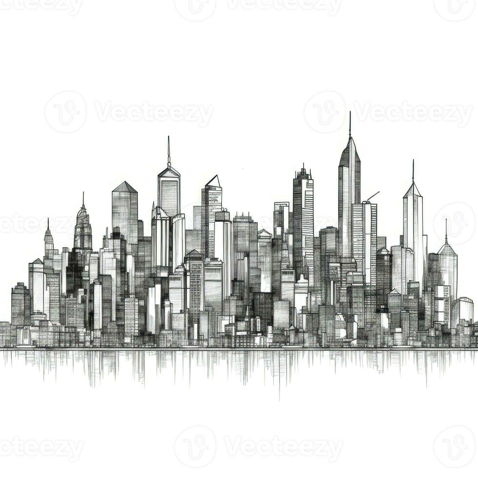 light city skyline ai generated photo