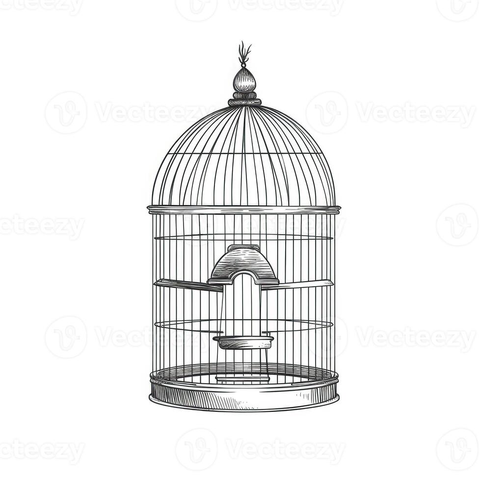 open birdcage ai generated photo