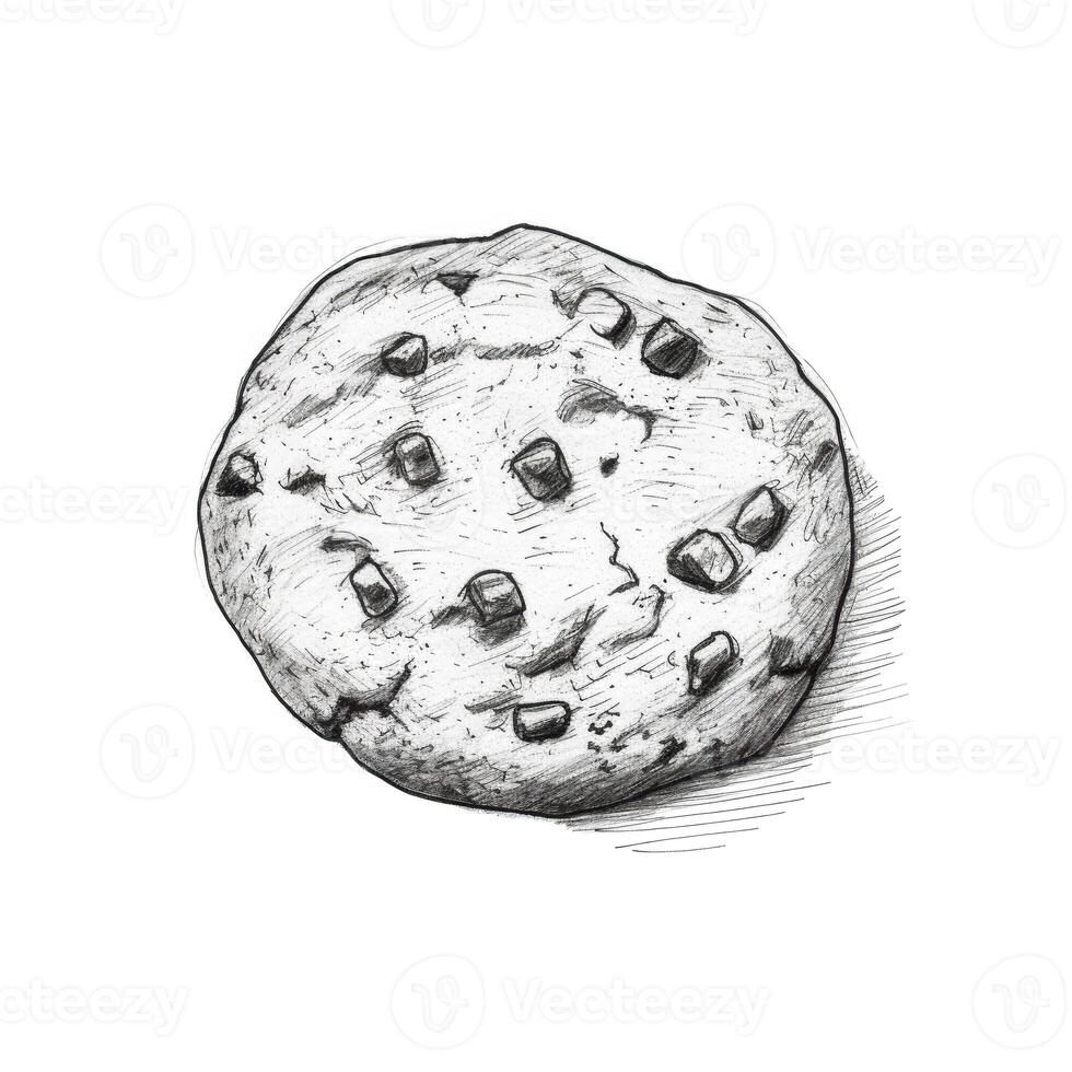 stack chocolate chip cookie ai generated photo