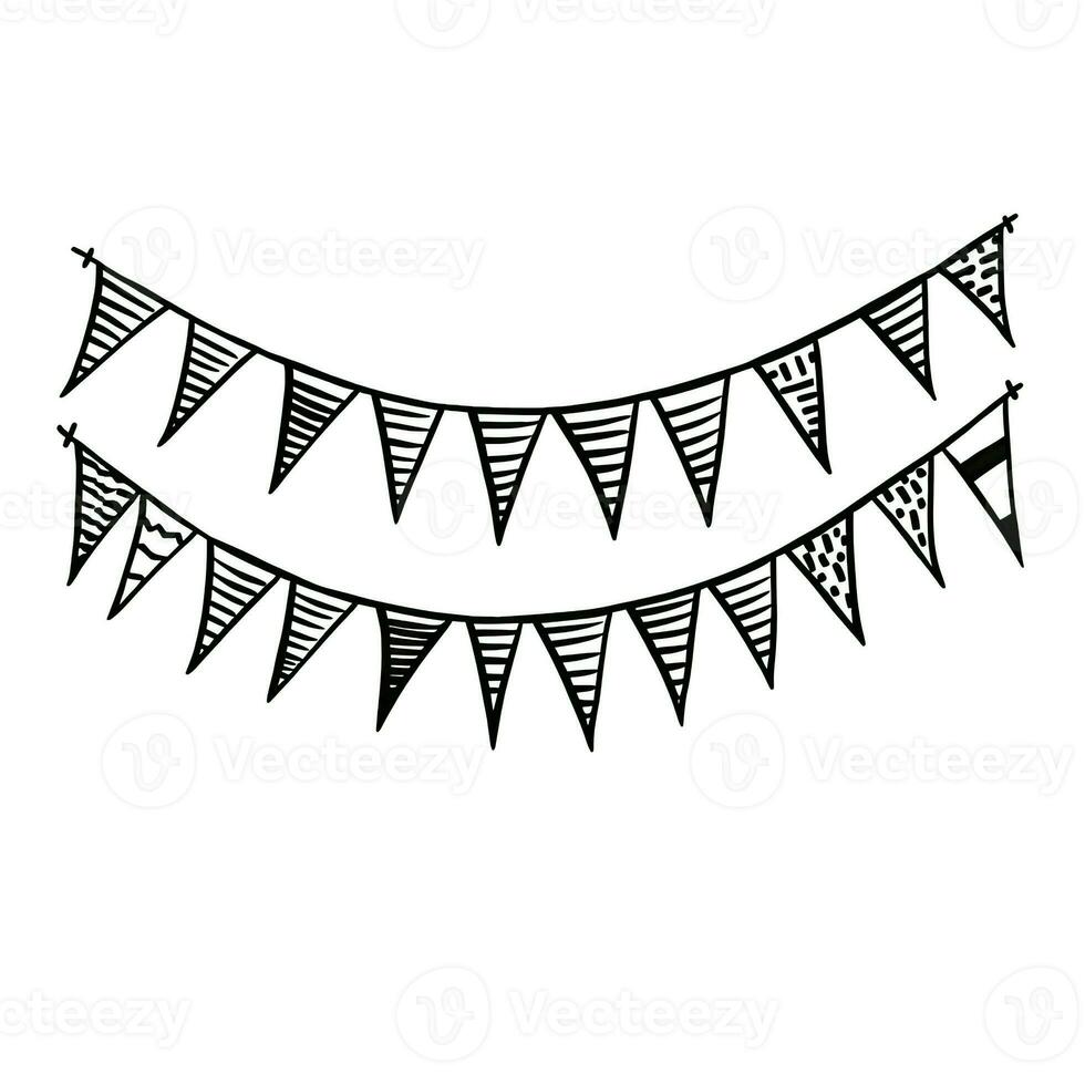 garland party bunting flags ai generated photo