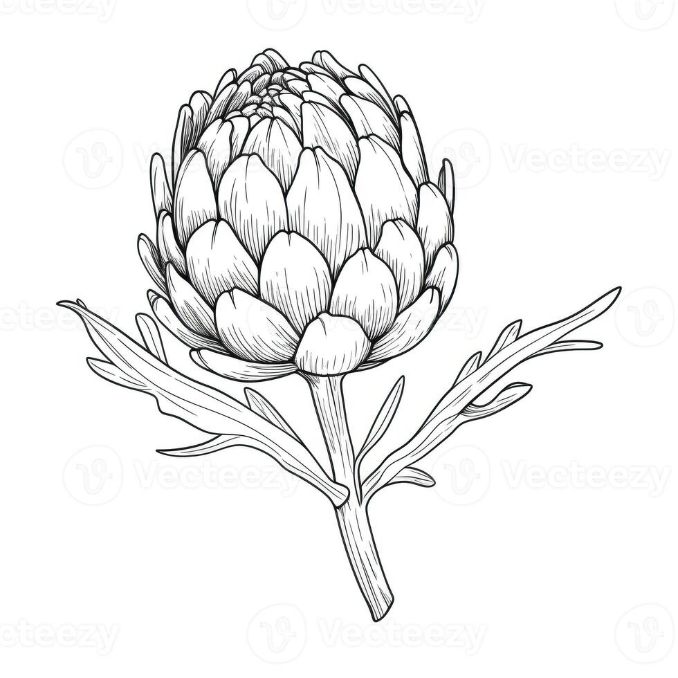 flower artichoke ai generated photo