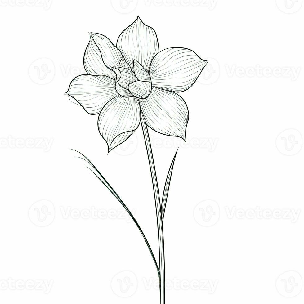 flat Daffodil flower ai generated photo