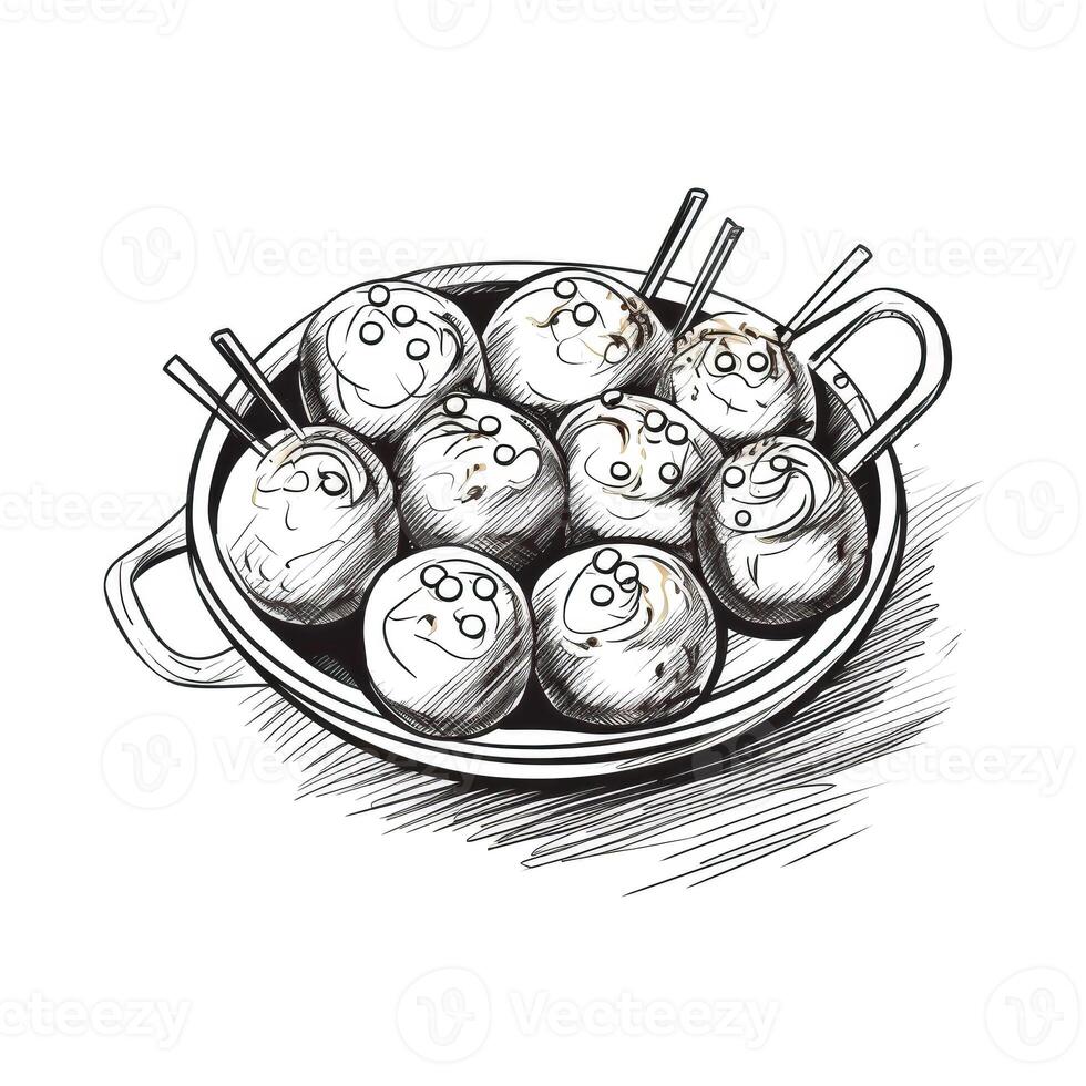 food Takoyaki ai generated photo