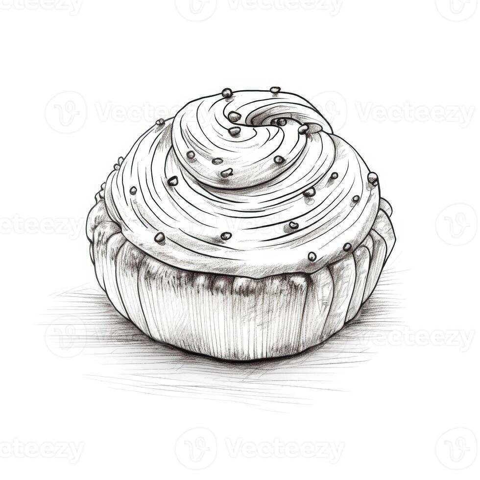 pastry Sweet bun ai generated photo