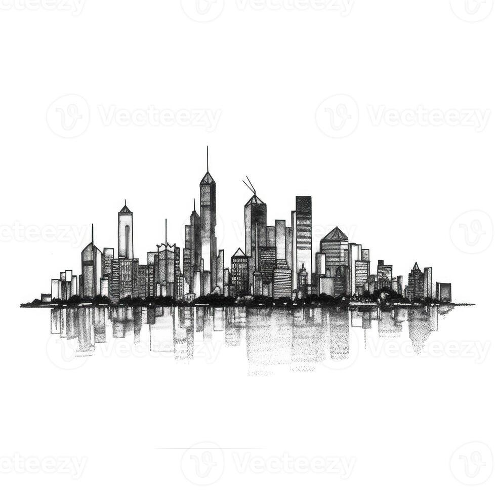 building city skyline ai generated photo