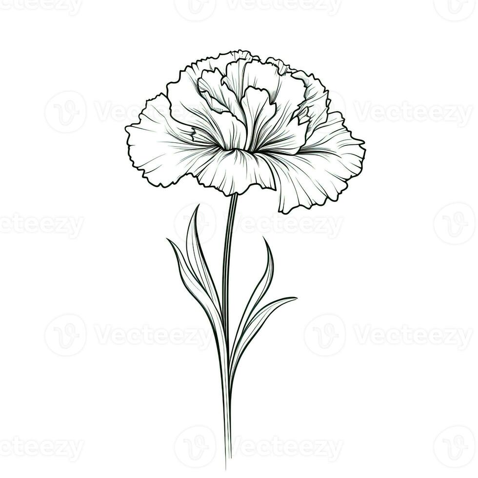 card Carnation flower ai generated photo