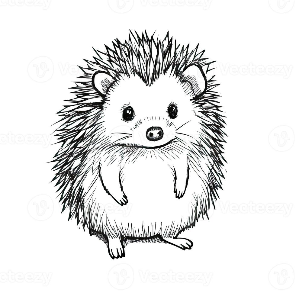 forest cute hedgehog ai generated photo