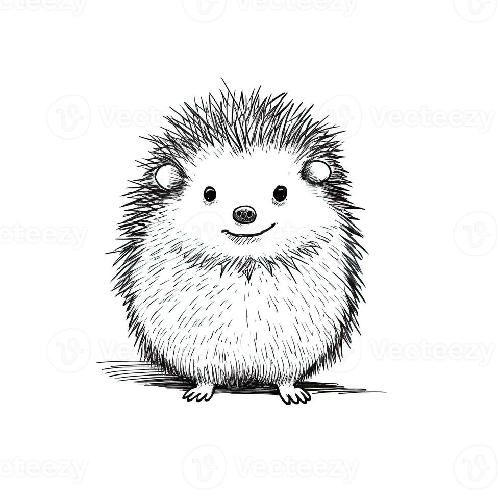 little cute hedgehog ai generated photo