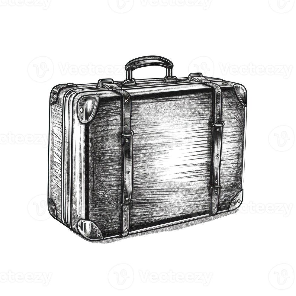 trip retro travel suitcase ai generated photo