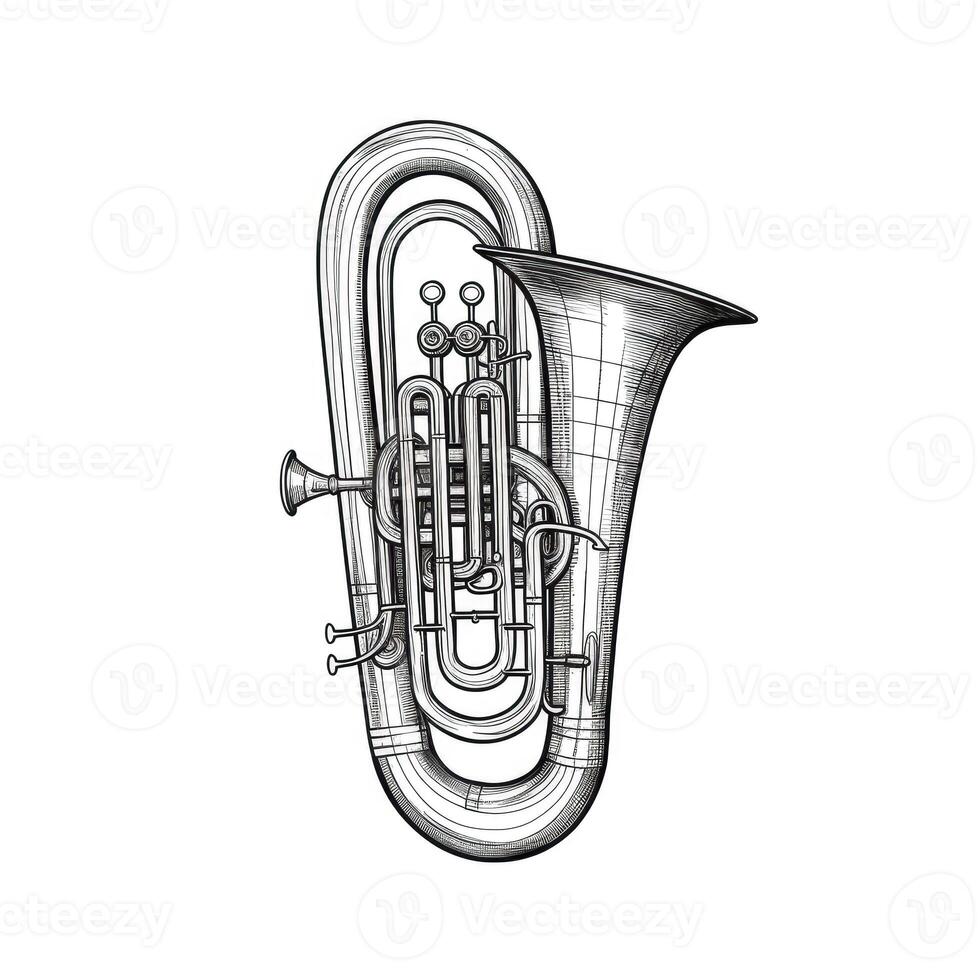 brass tuba ai generated photo