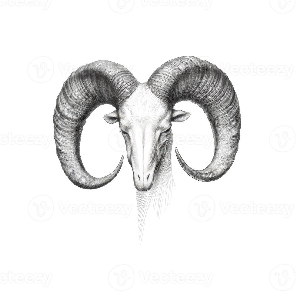 ram sheep horn ai generated photo