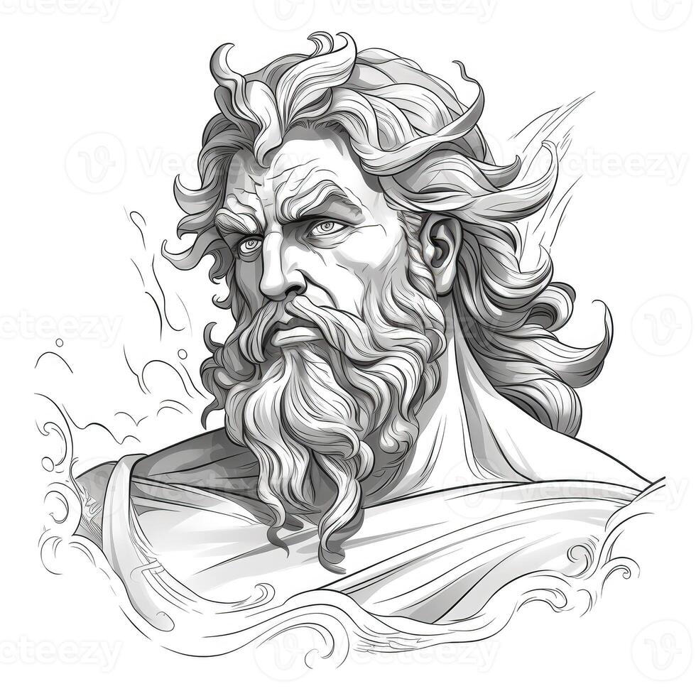 greek poseidon god ai generated photo