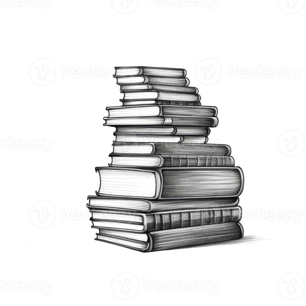 library stack of books photo
