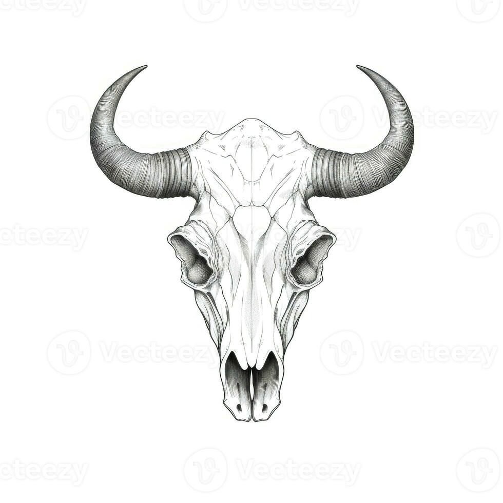 bull skull cow horn ai generated photo