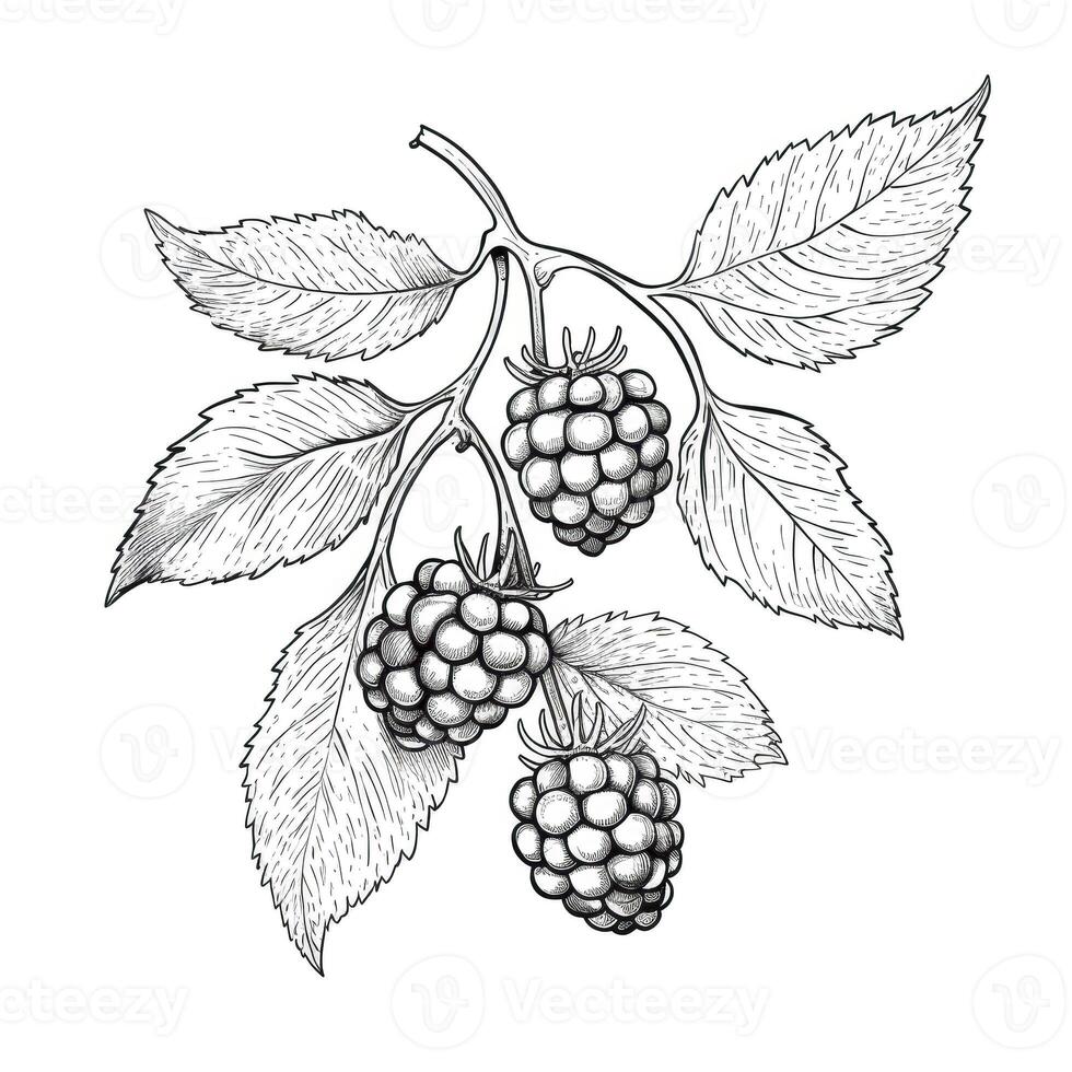 raspberry blackberry ai generated photo