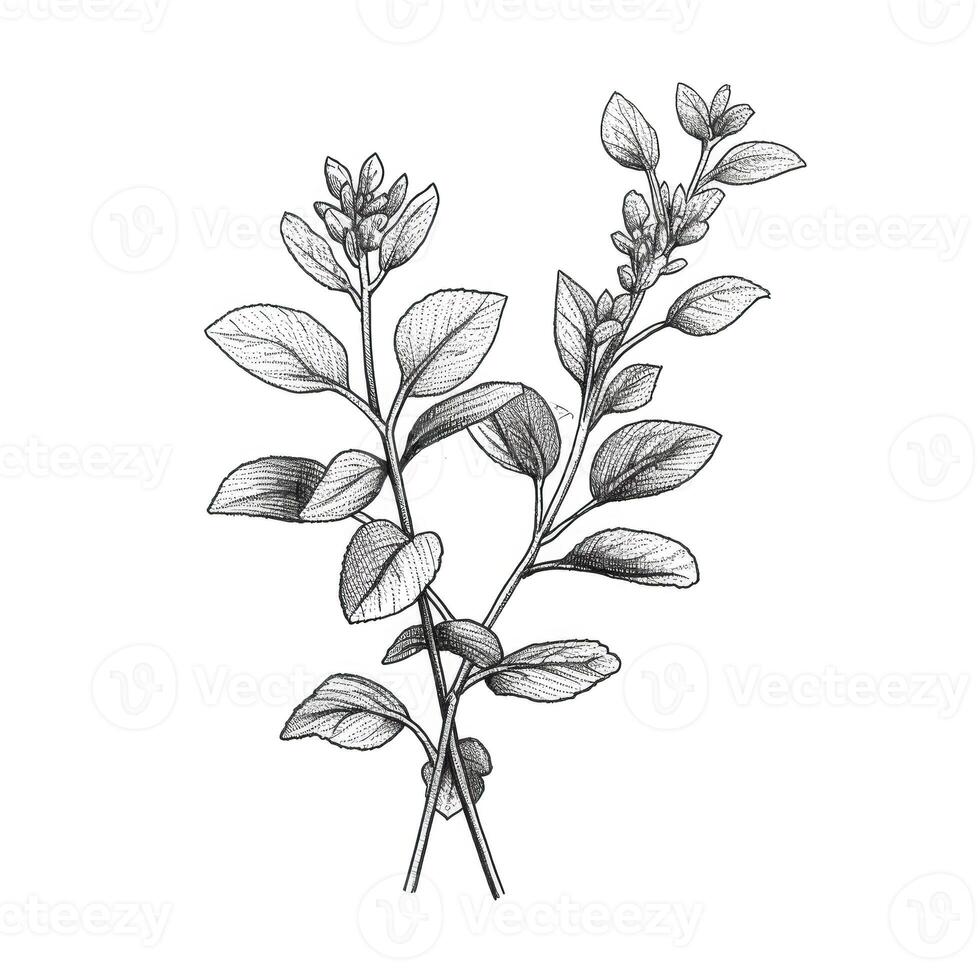 leaf oregano ai generated photo