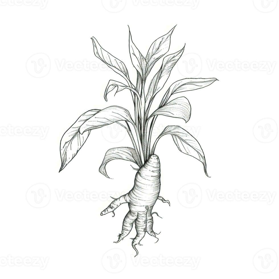 plant Ginger root ai generated photo