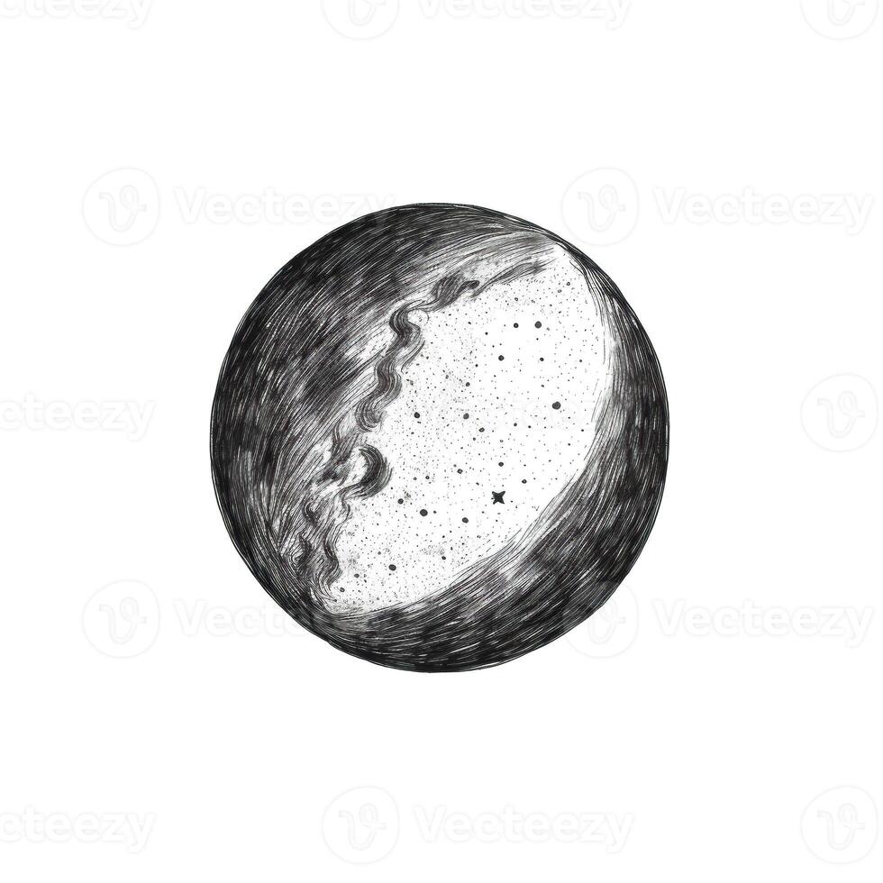 sky moon ai generated photo