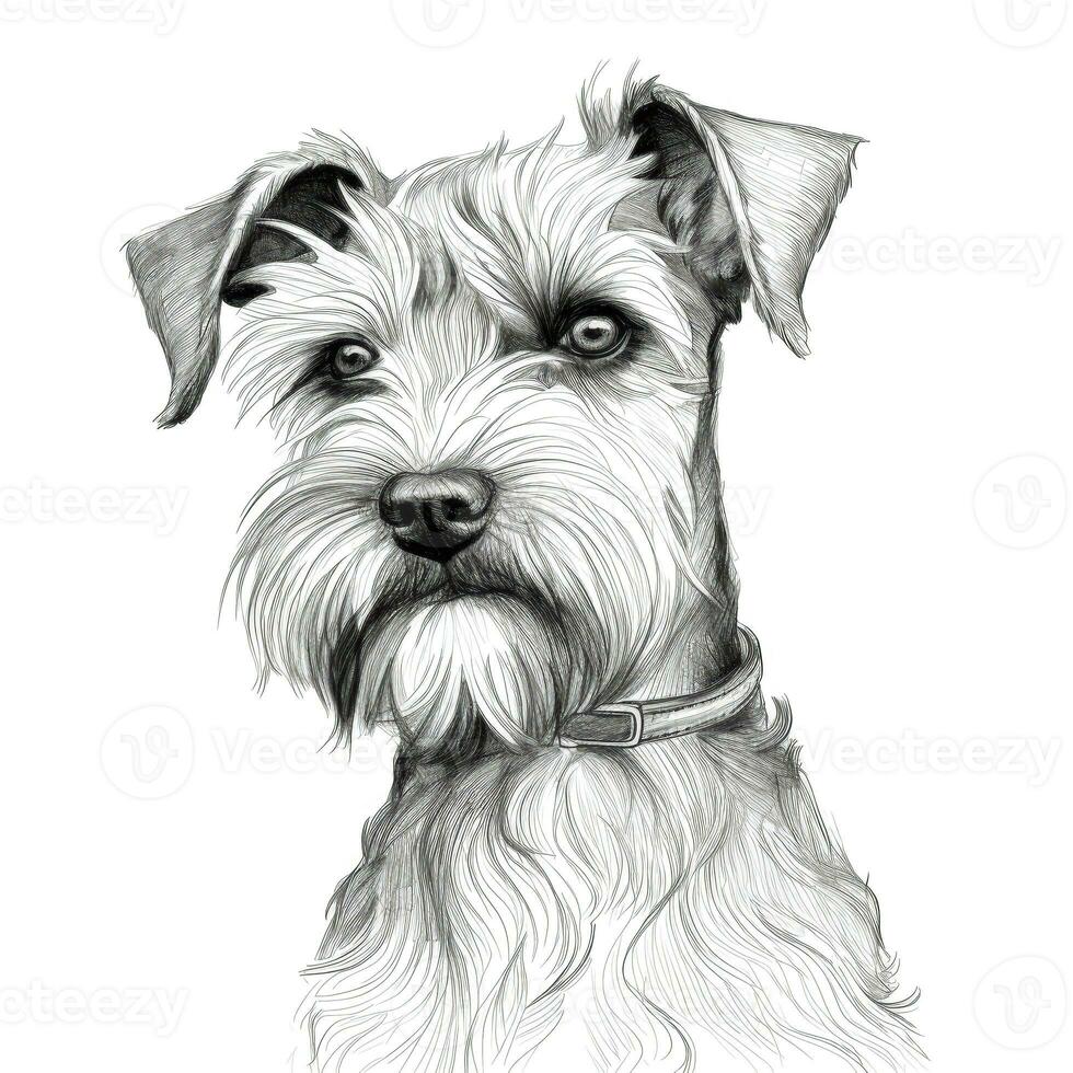 retrato miniatura Schnauzer perro ai generado foto