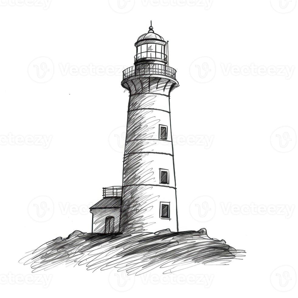 ocean lighthouse ai generated photo