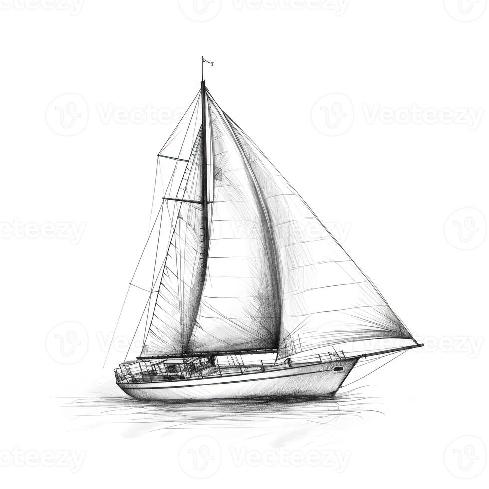 yacht sailboat ai generated photo