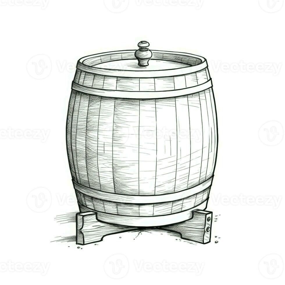 cask wooden barrel ai generated photo