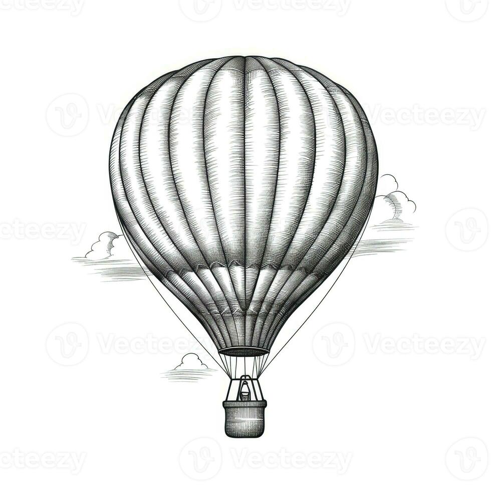 fly hot air balloon ai generated photo